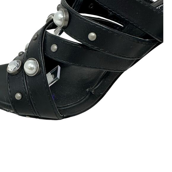 Michael Antonio black embellished studded strappy heel sandals size 6.5 - Picture 5 of 12